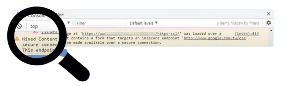 SSL 加密憑證安裝後，除了 https ，還要讓網址出現安全綠色鎖頭方法: 1.修改 Mixed conntent